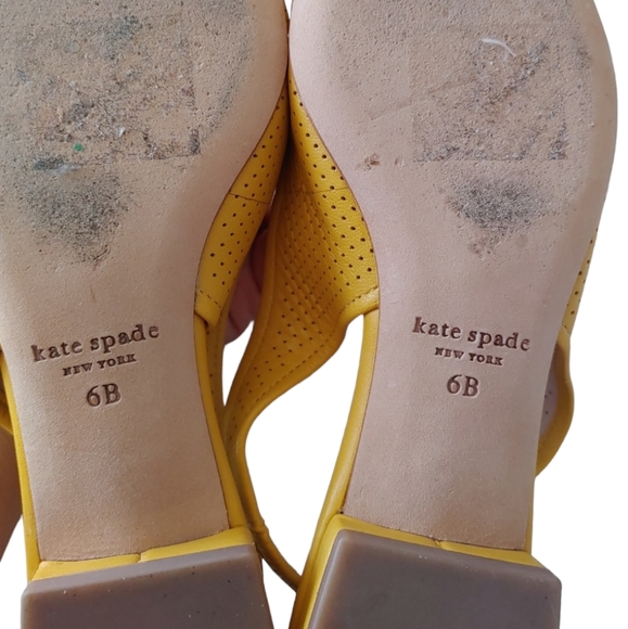 Kate Spade Yellow Sling Back Leather Flats - Picture 8 of 16